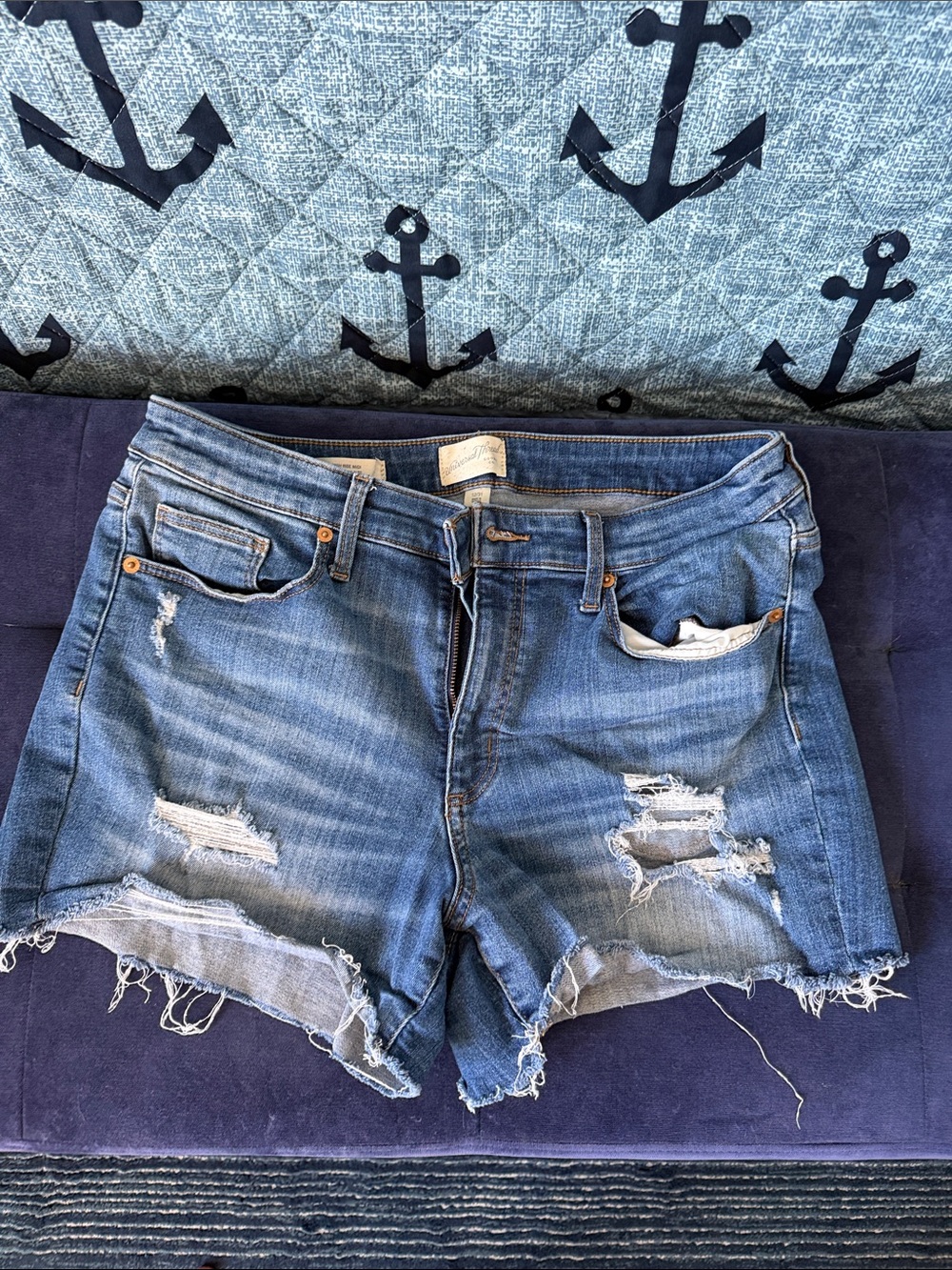 Universal Thread Distressed Blue Denim Jean Shorts